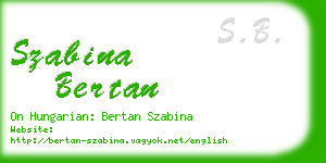 szabina bertan business card